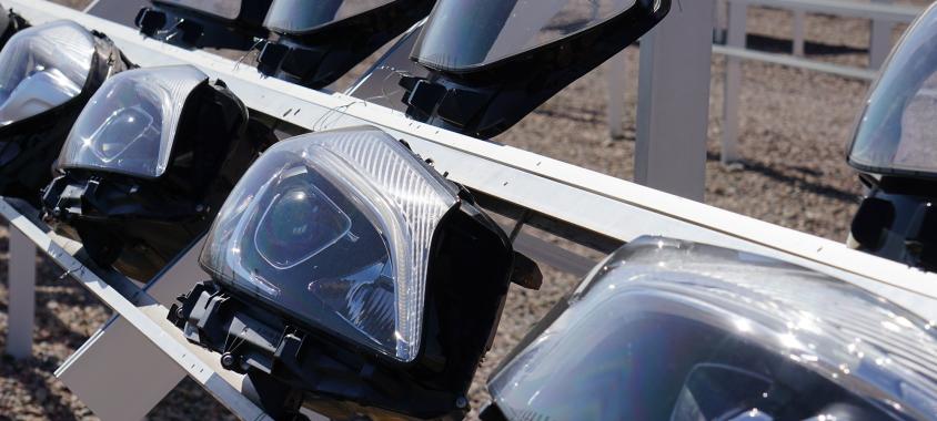 Car Headlights Being Tested